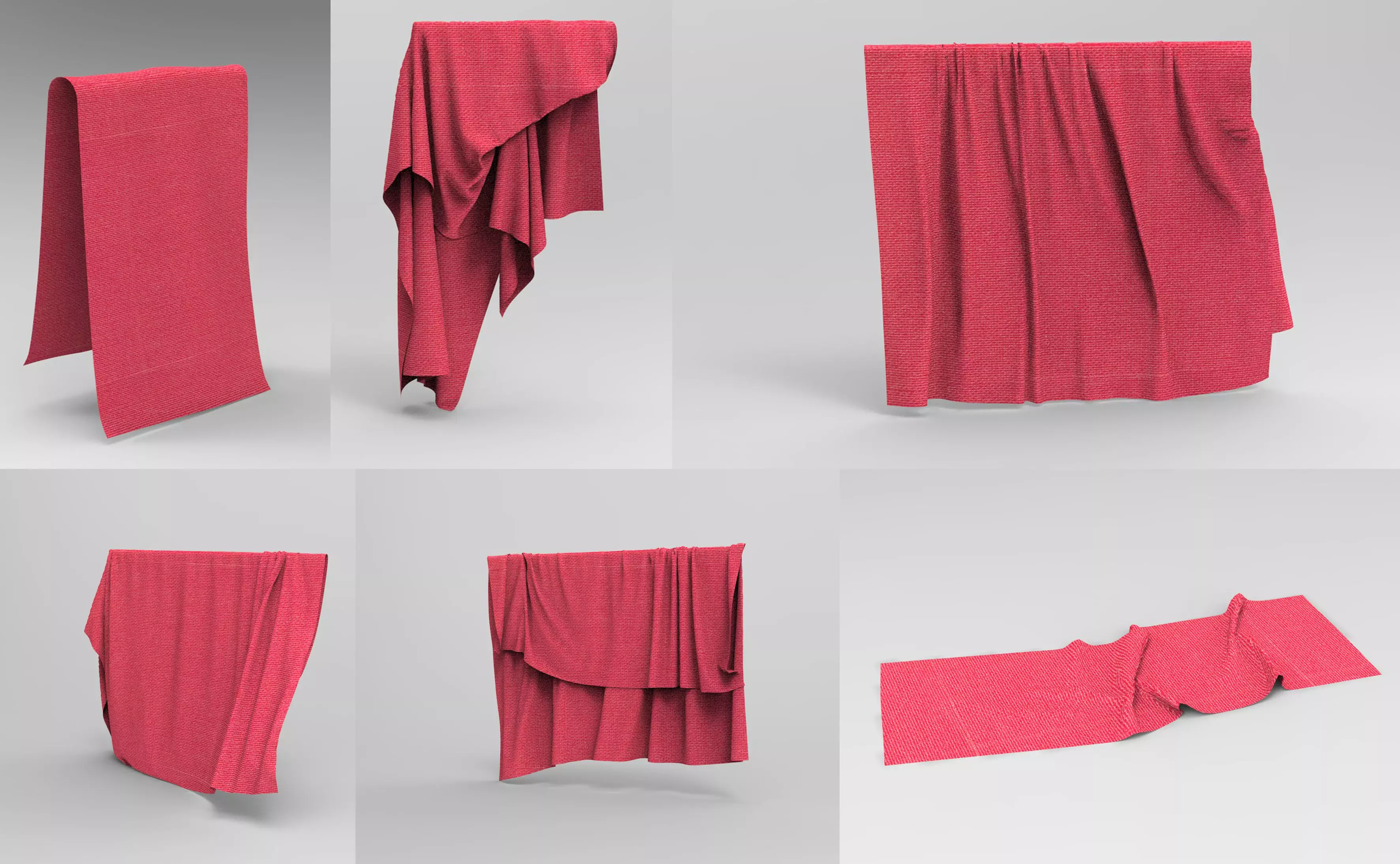 Set 6 in 1 Cloth 4 Low-poly 3D model