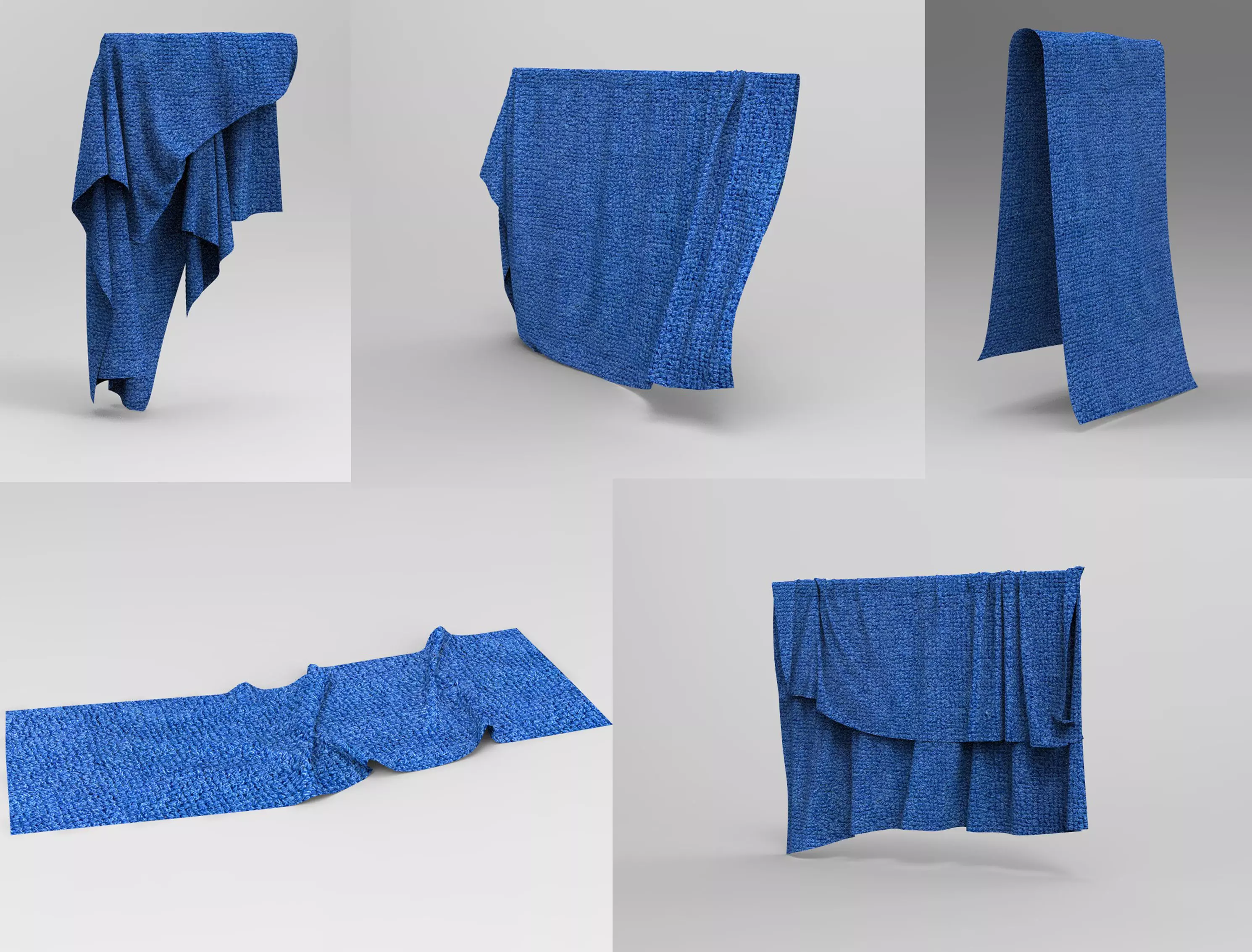 Set 5 in 1 Cloth 5 Low-poly 3D model_0