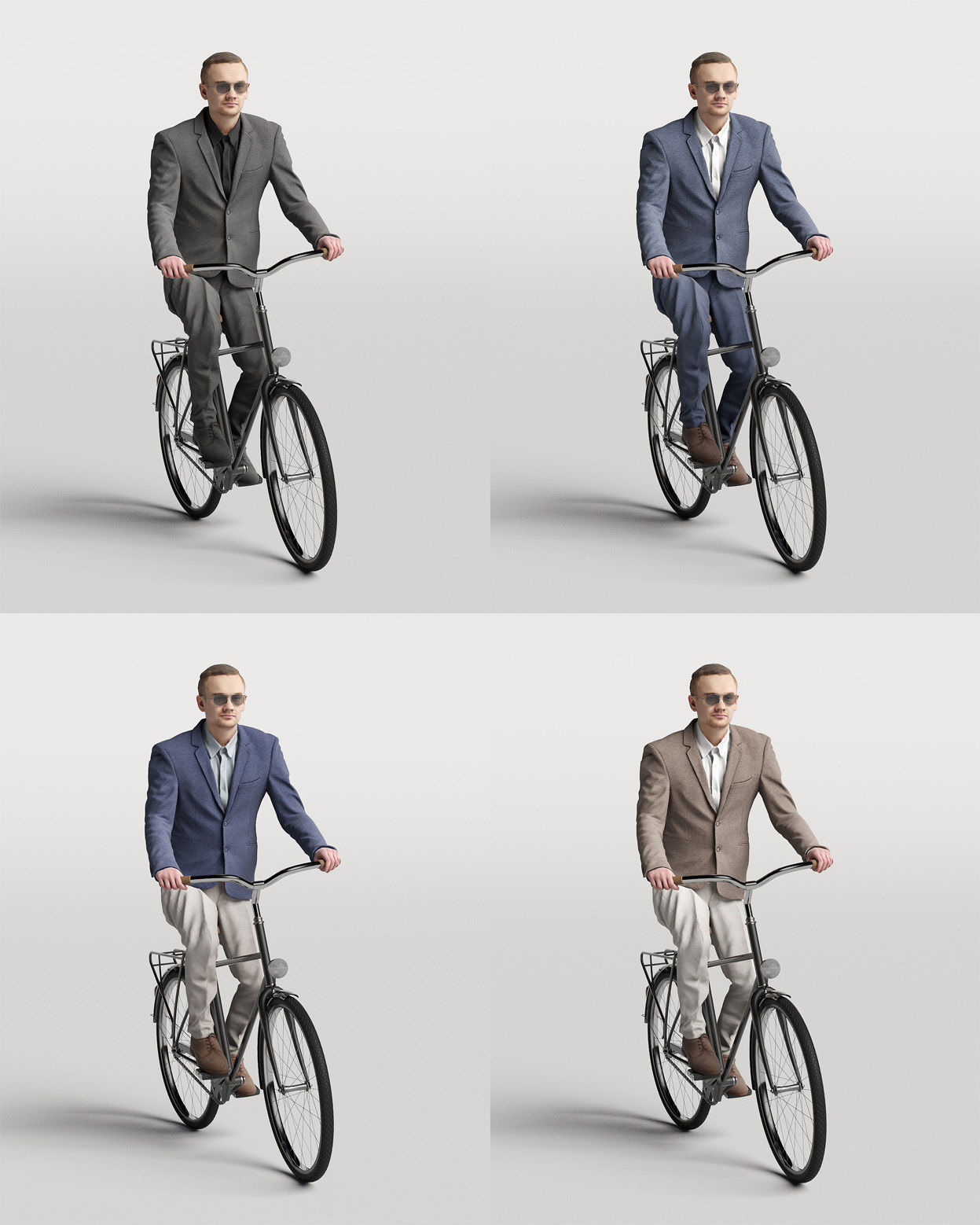 Humano 20-Collection 07 -  BIKES PEOPLE - 20x 3D models  3D model_36