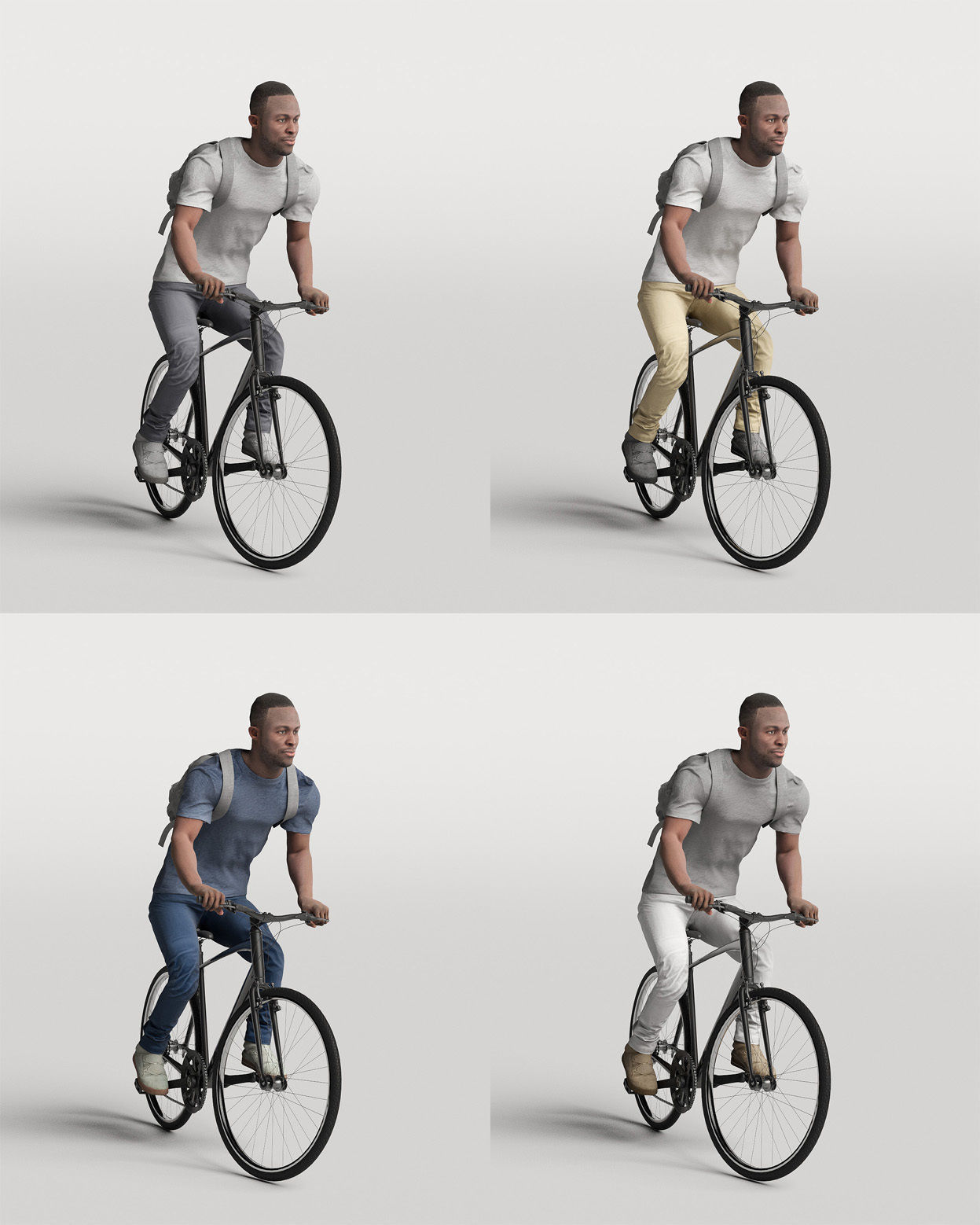 Humano 20-Collection 07 -  BIKES PEOPLE - 20x 3D models  3D model_35