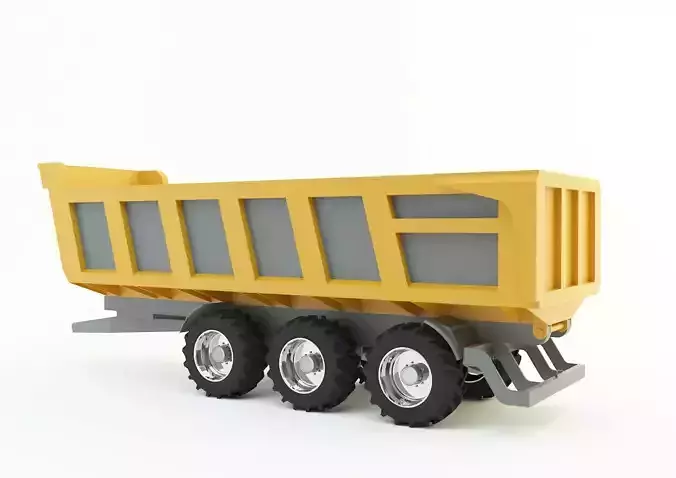 yellow truck trailer 3d model