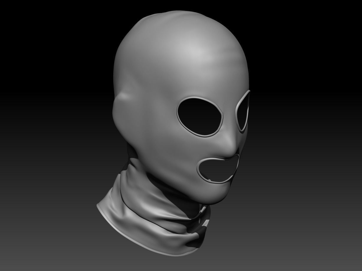 Balaclava mask Low-poly 3D model_12