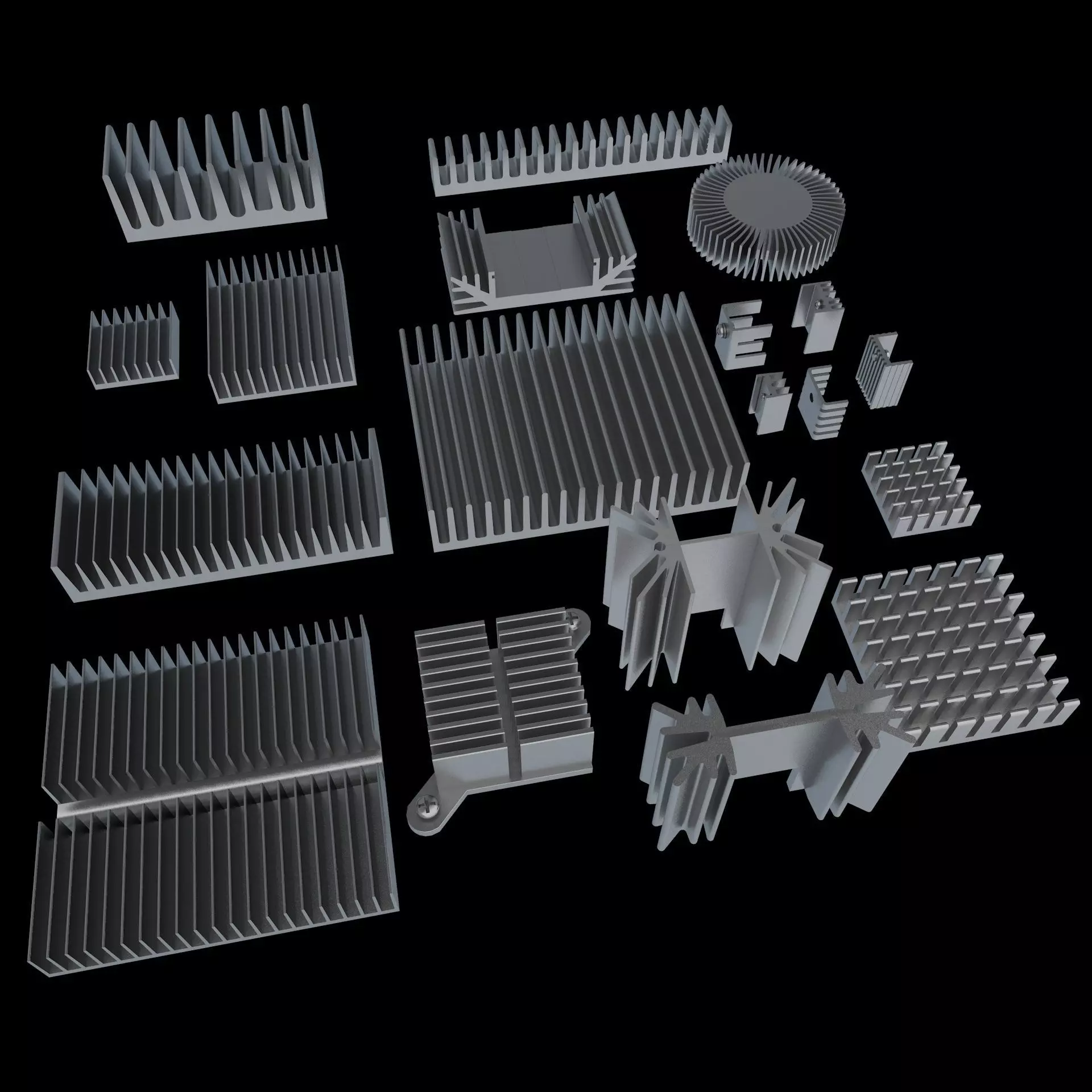 Collection of 19 Heatsinks 3D model