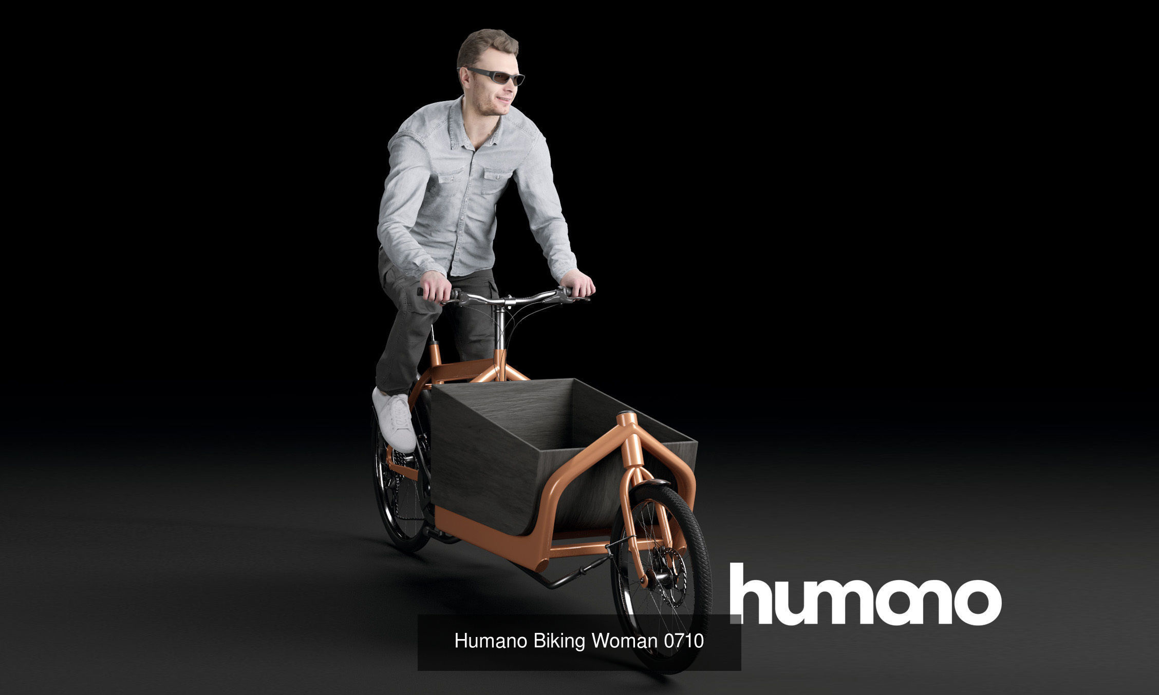 Humano 5-PACK - PEOPLE - BIKING RIDING BIKE - 5x 3d models 07C 3D Model Collection_4