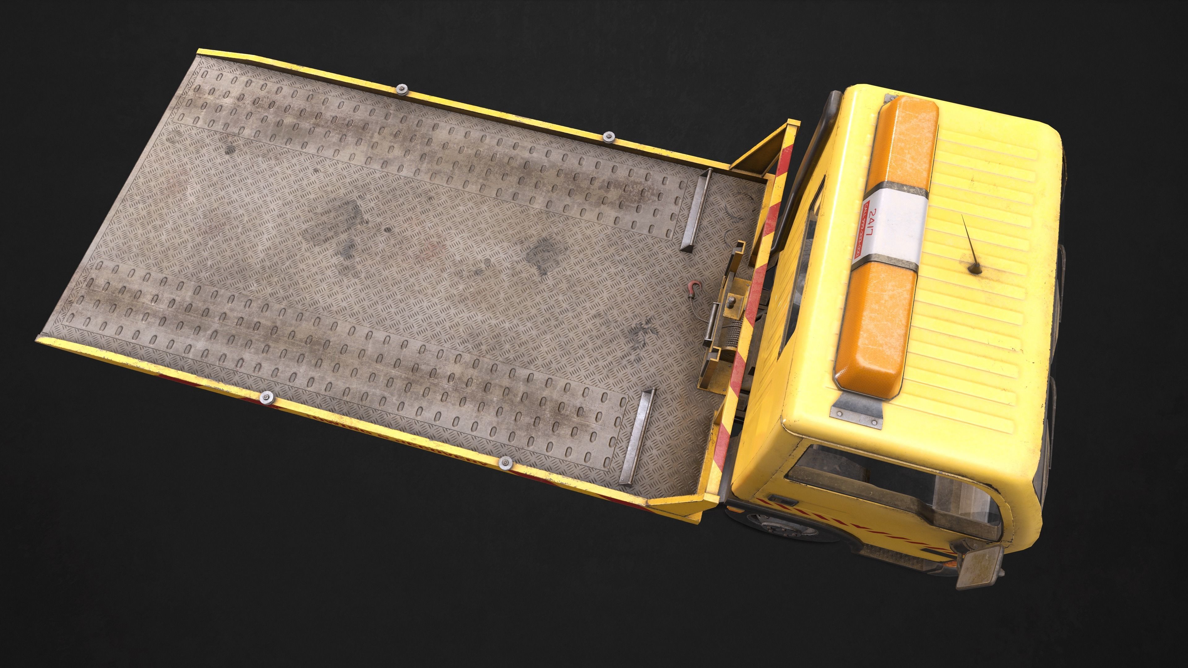 Light Truck Tow Low-poly 3D model_5