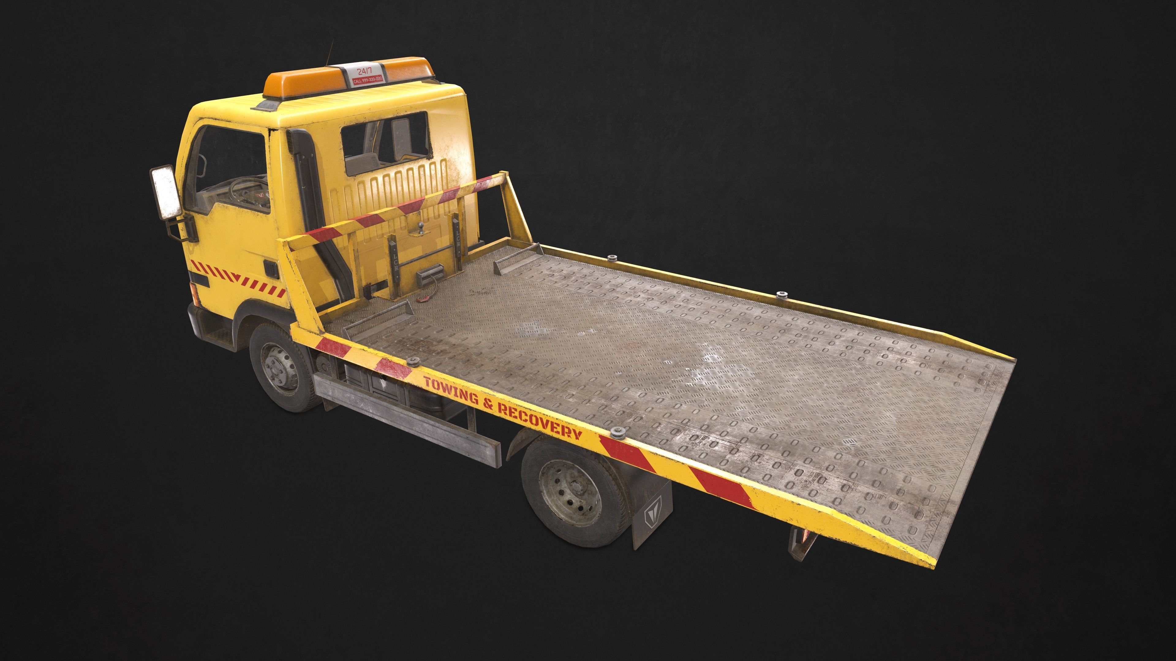 Light Truck Tow Low-poly 3D model_2