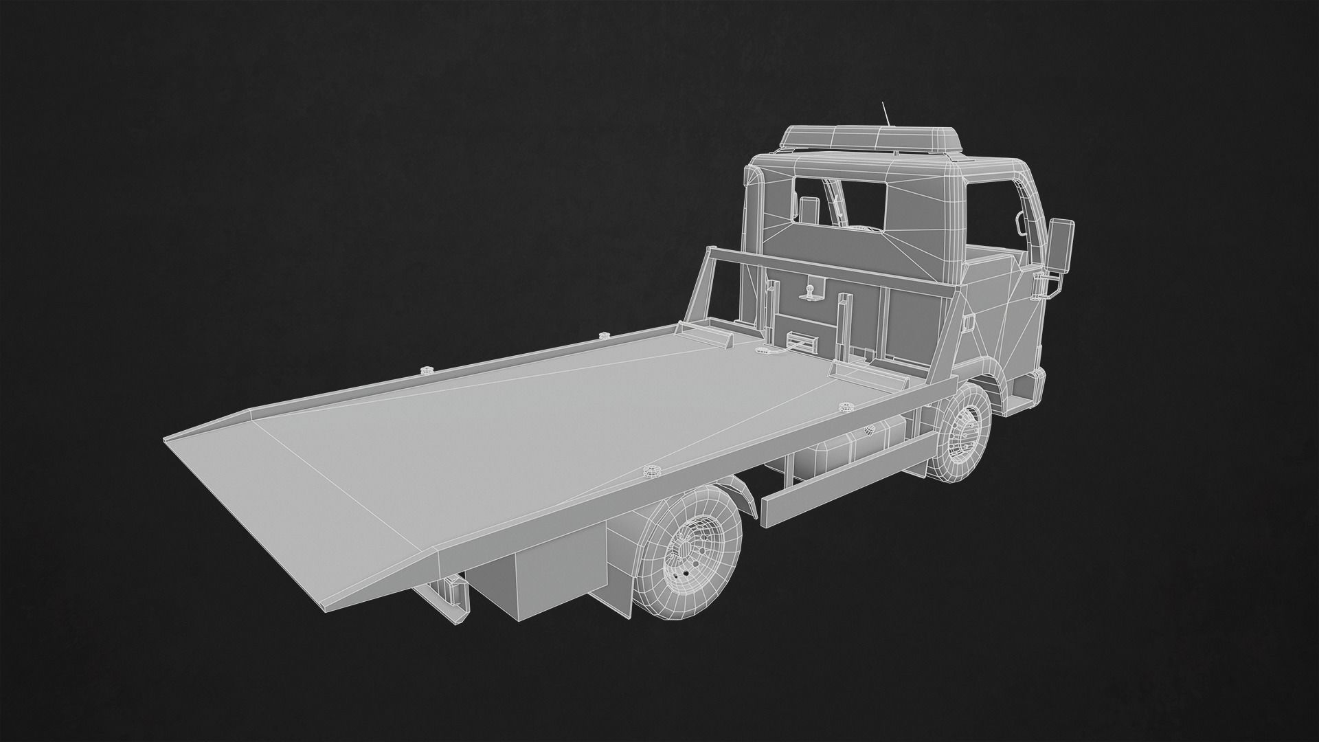 Light Truck Tow Low-poly 3D model_13