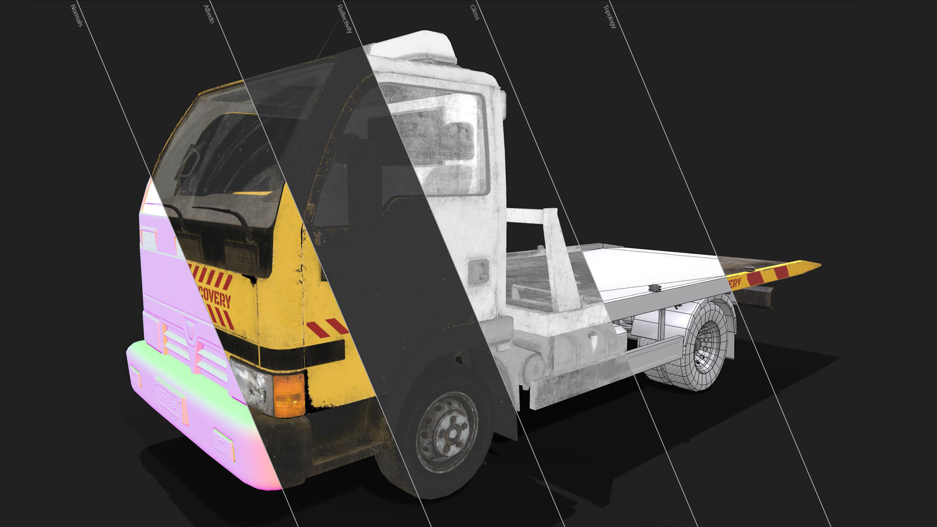 Light Truck Tow Low-poly 3D model_14