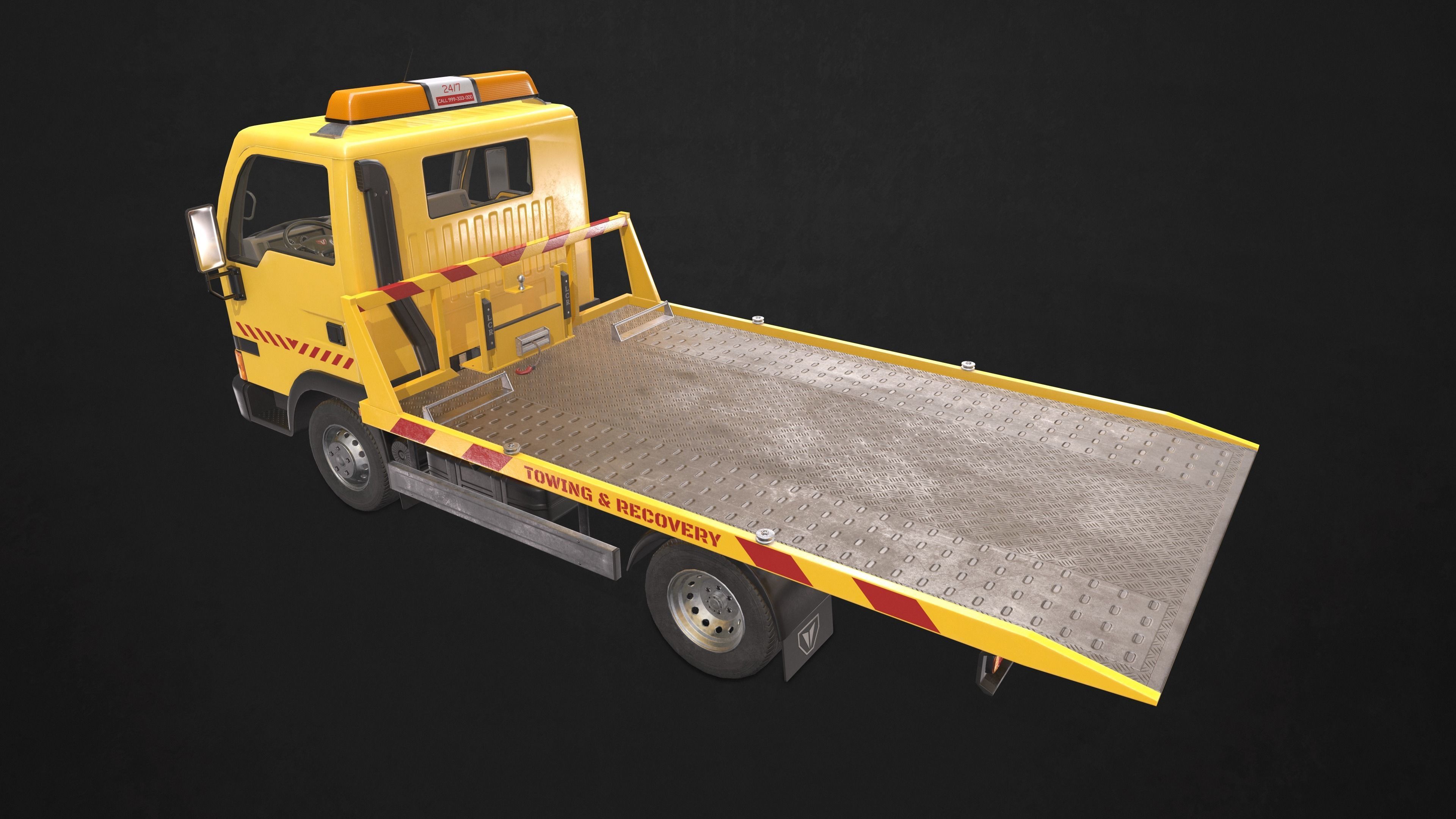 Light Truck Tow Low-poly 3D model_9