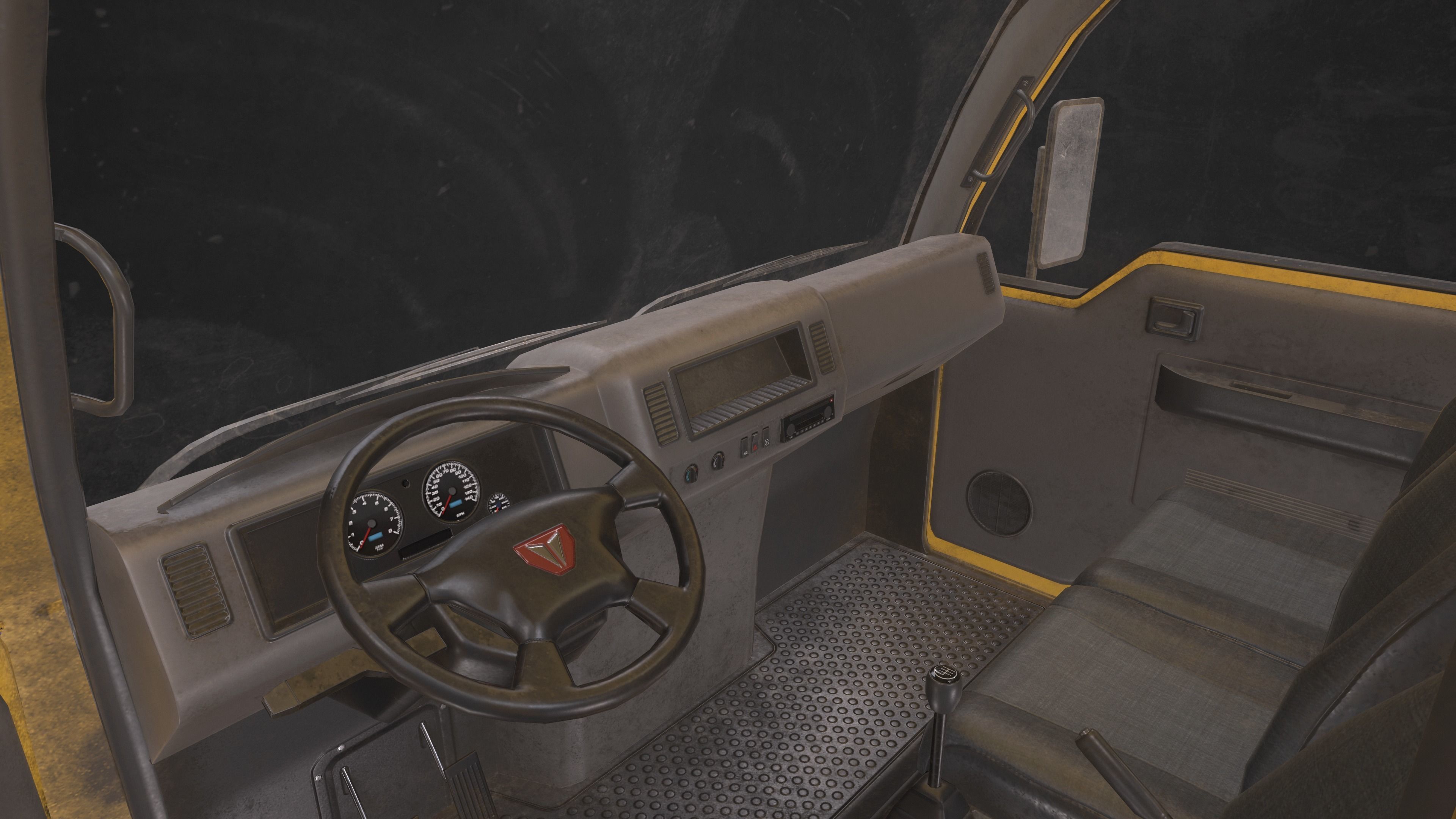 Light Truck Tow Low-poly 3D model_7