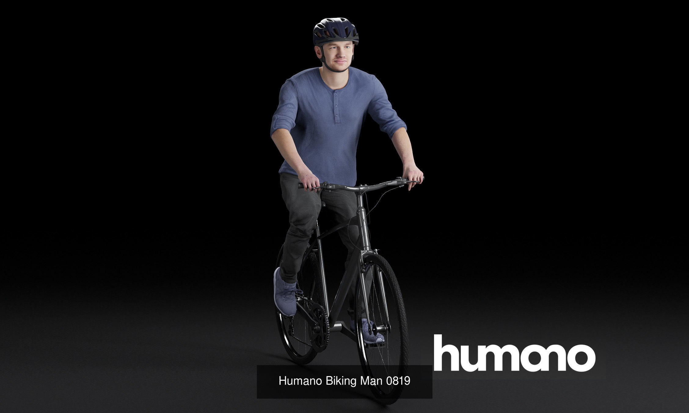 Humano 5-PACK - PEOPLE - SPORT JOGGING BIKING - 5x 3d models 08B 3D Model Collection_7