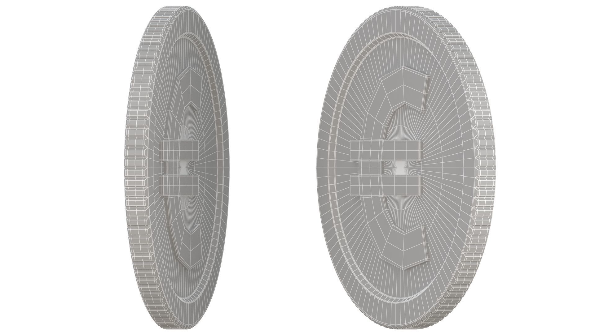 Euro Gold Coin 01 3D model_7