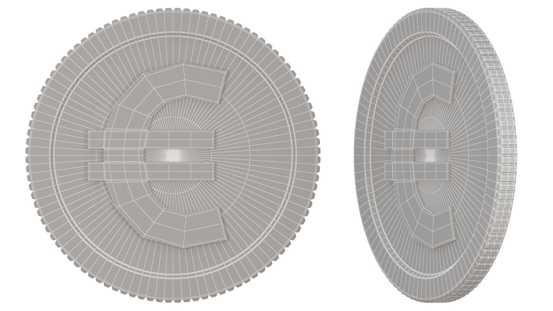 Euro Gold Coin 01 3D model_10
