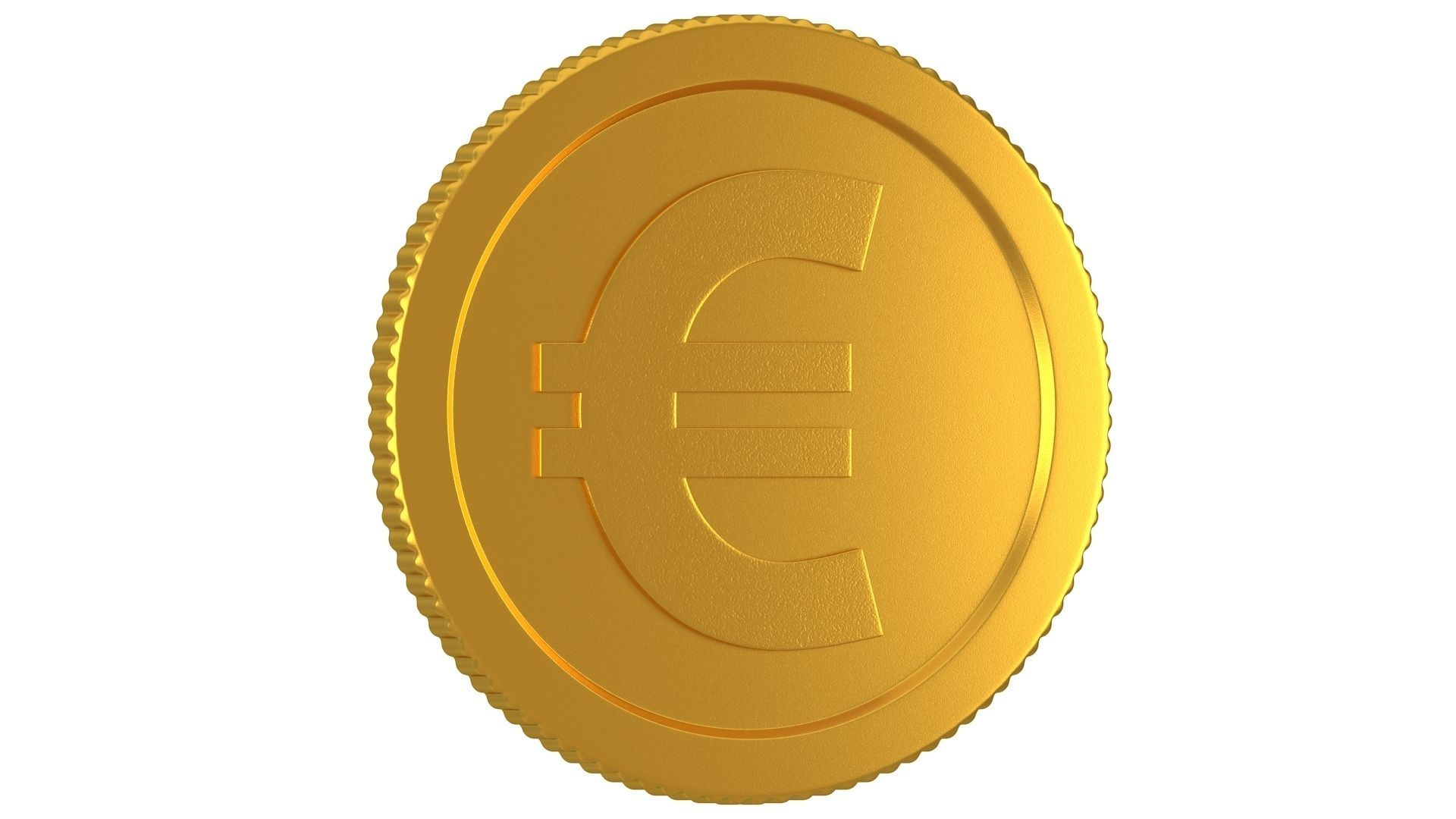 Euro Gold Coin 01 3D model_1