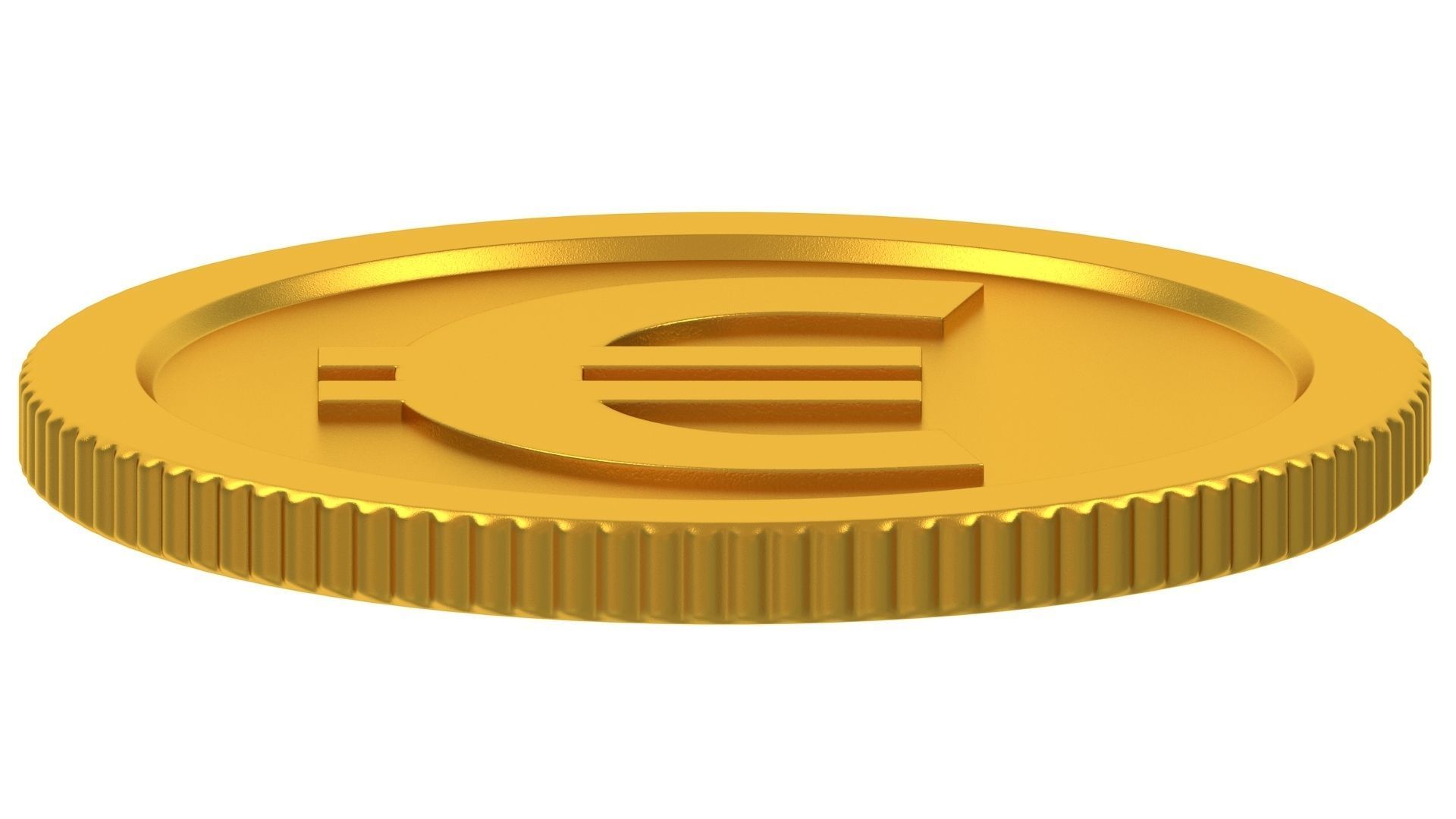 Euro Gold Coin 01 3D model_5