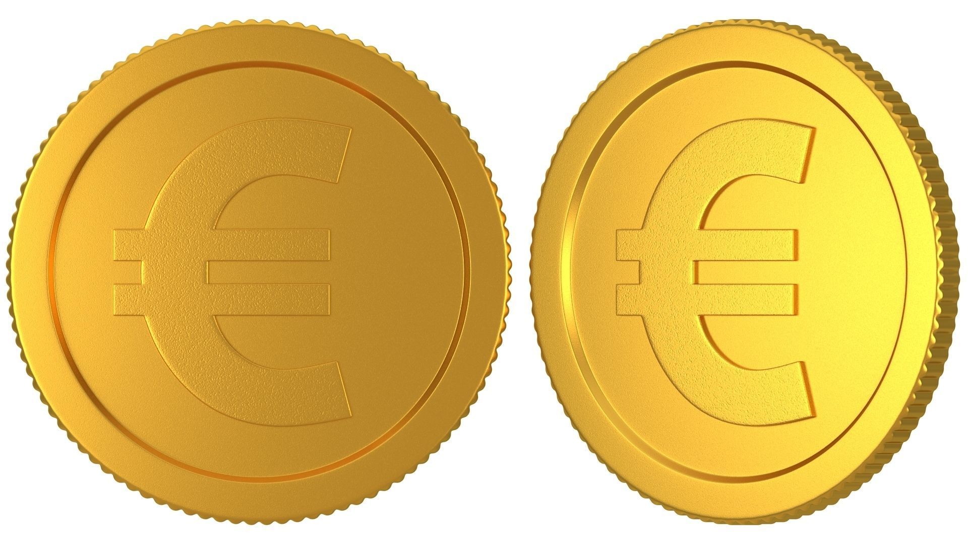 Euro Gold Coin 01 3D model_2