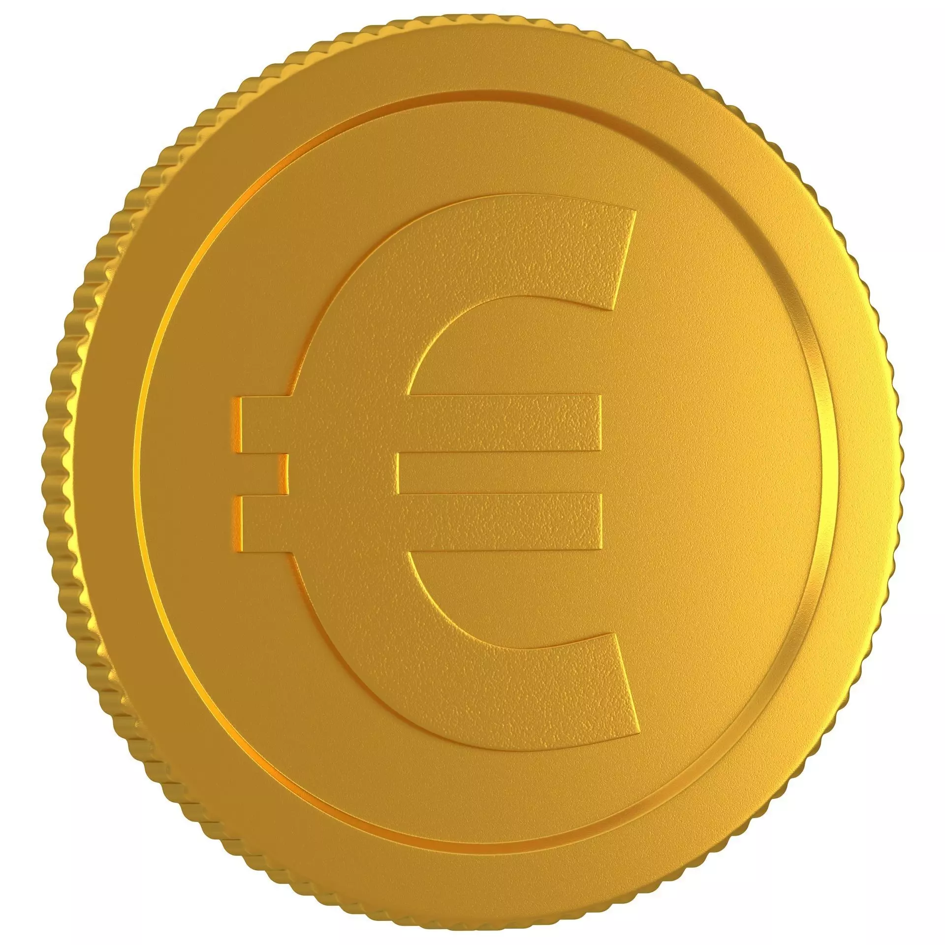 Euro Gold Coin 01 3D model_0