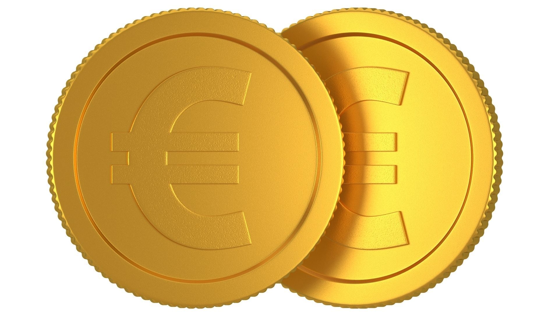 Euro Gold Coin 01 3D model_3
