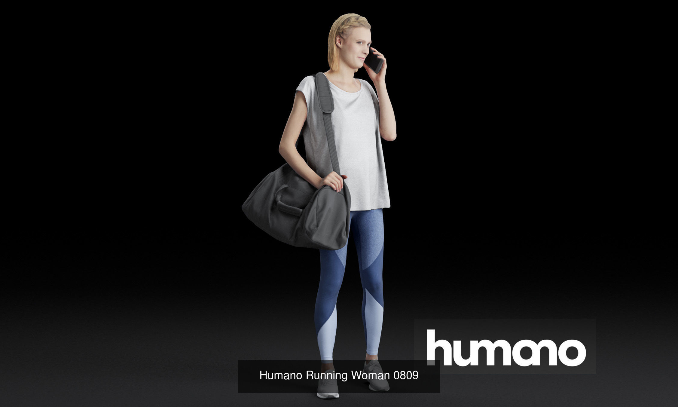 Humano 5-PACK - PEOPLE - SPORT JOGGING BIKING - 5x 3d models 08D 3D Model Collection_5