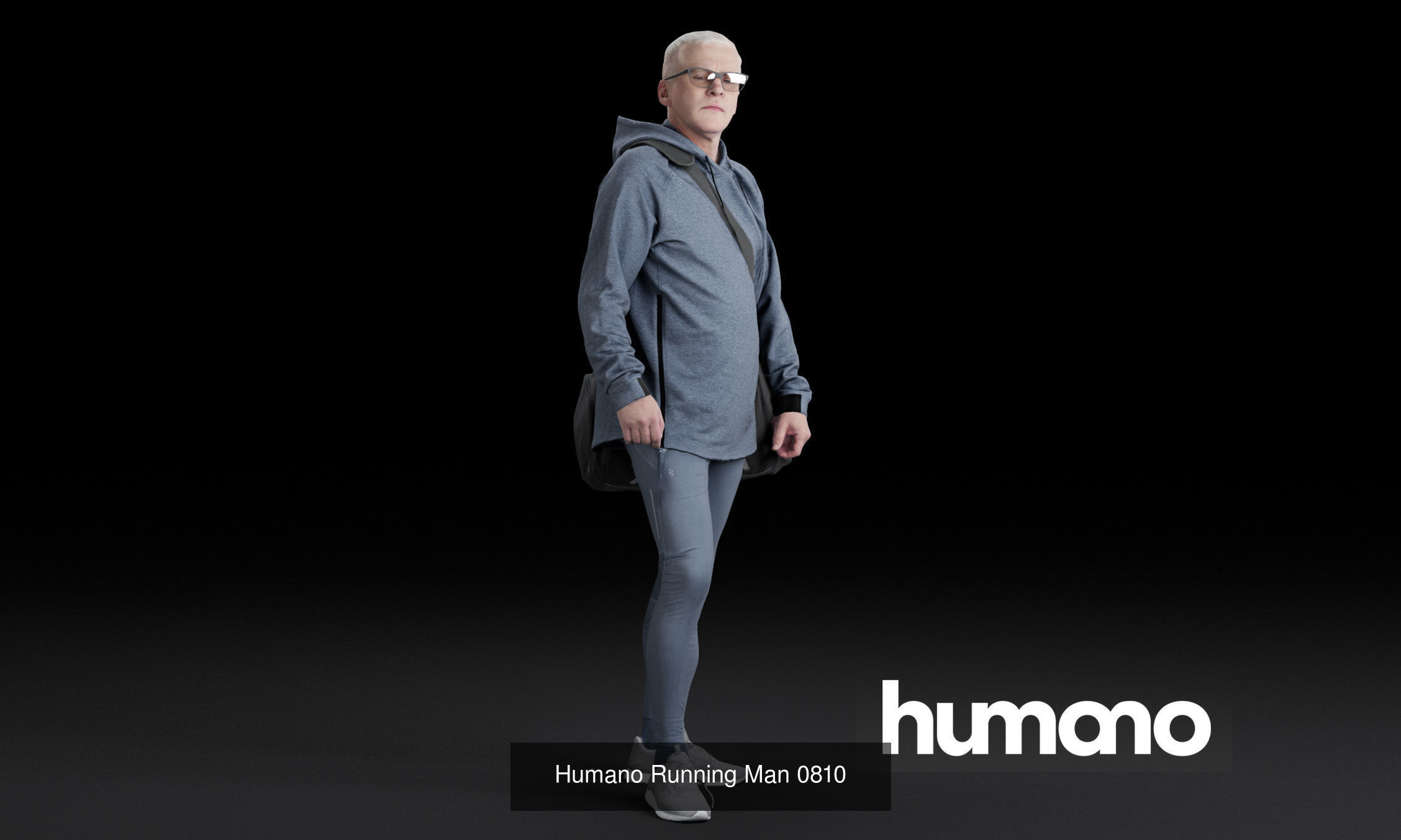 Humano 5-PACK - PEOPLE - SPORT JOGGING BIKING - 5x 3d models 08D 3D Model Collection_6