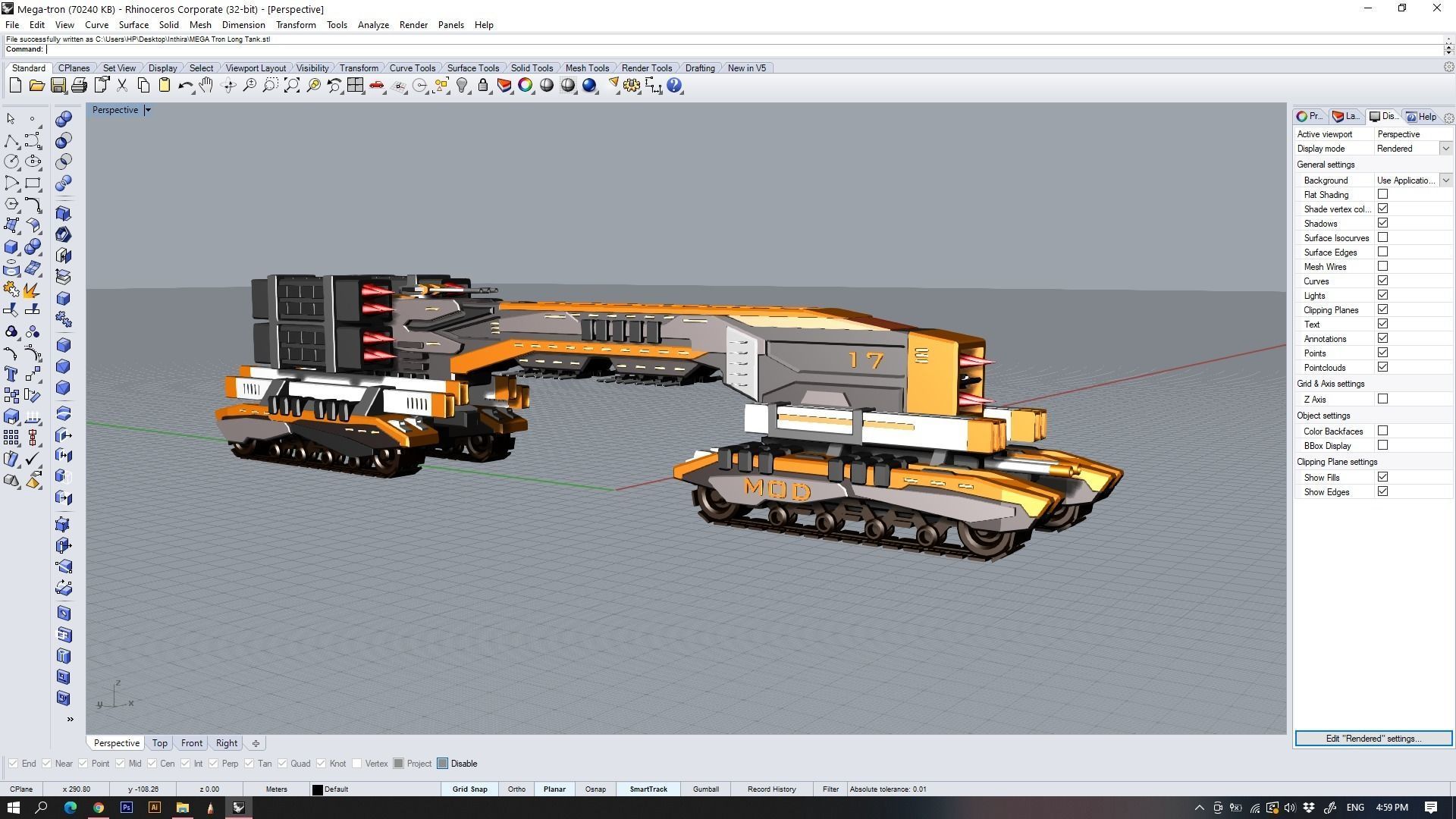 MEGA Tron Long Heavy Tank Model 3D model_2