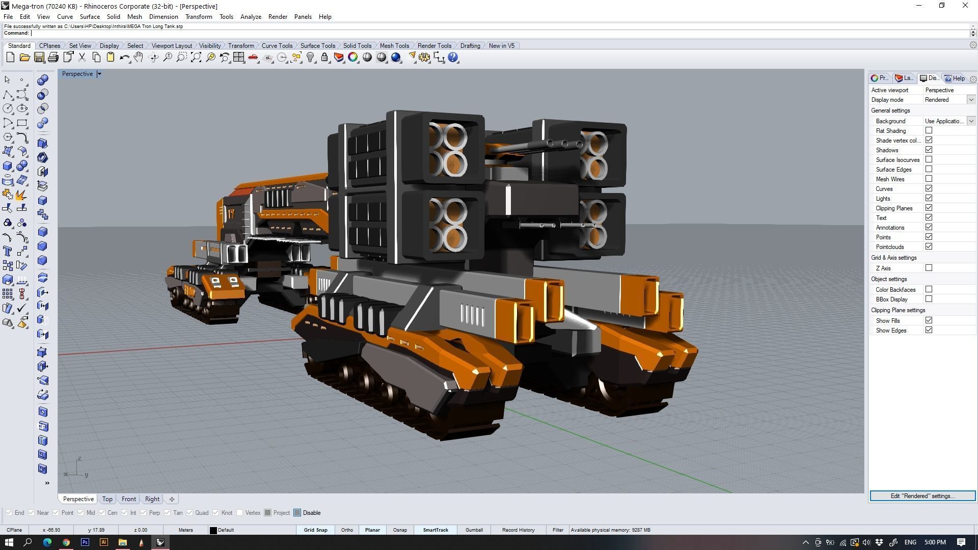 MEGA Tron Long Heavy Tank Model 3D model_3