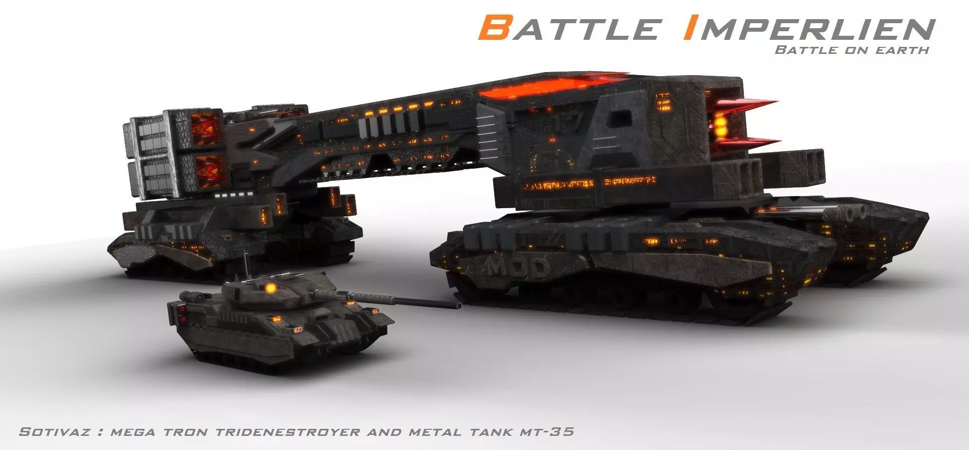 MEGA Tron Long Heavy Tank Model 3D model_0