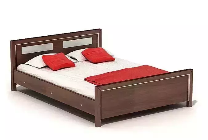 Dark Wooden Modern Bed