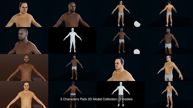 2 Characters Pack 3D Model Collection