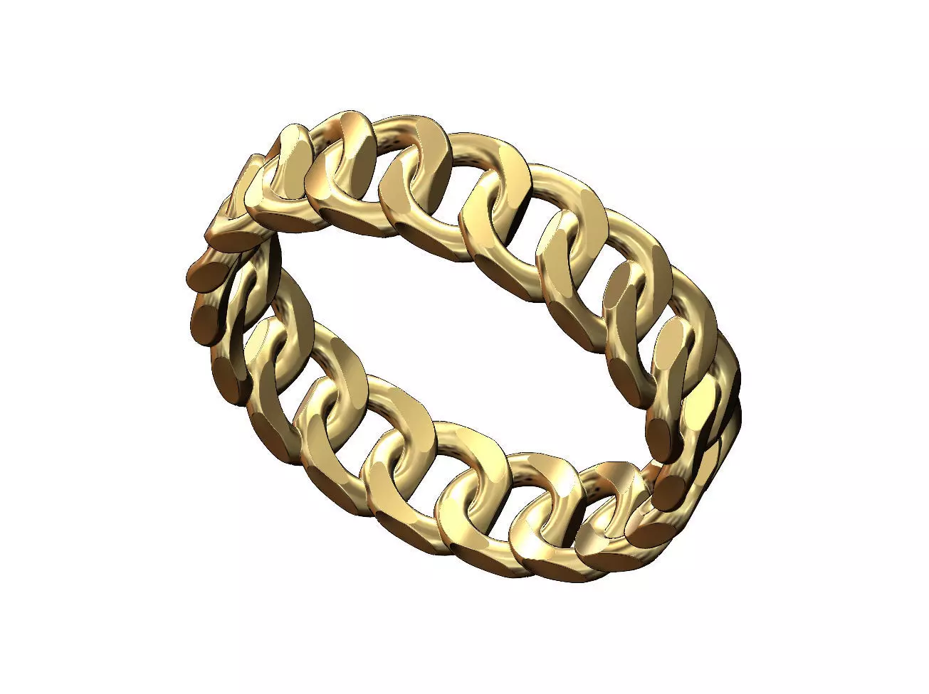 Thin square facets cuban link eternity band size 5to11 3D print model