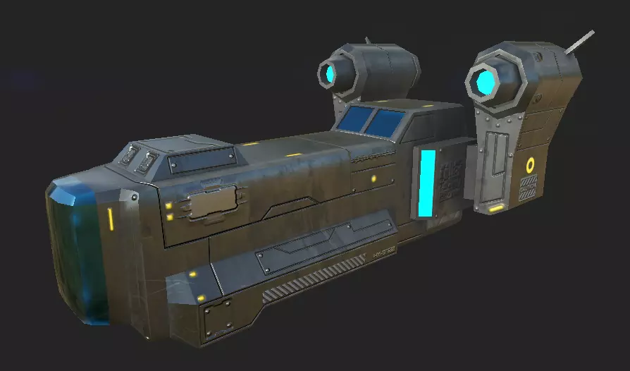 3D model Game Ready PBR Low Poly Space Ship VR / AR / low-poly | CGTrader