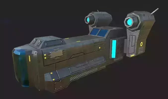 Game Ready PBR Low Poly Space Ship