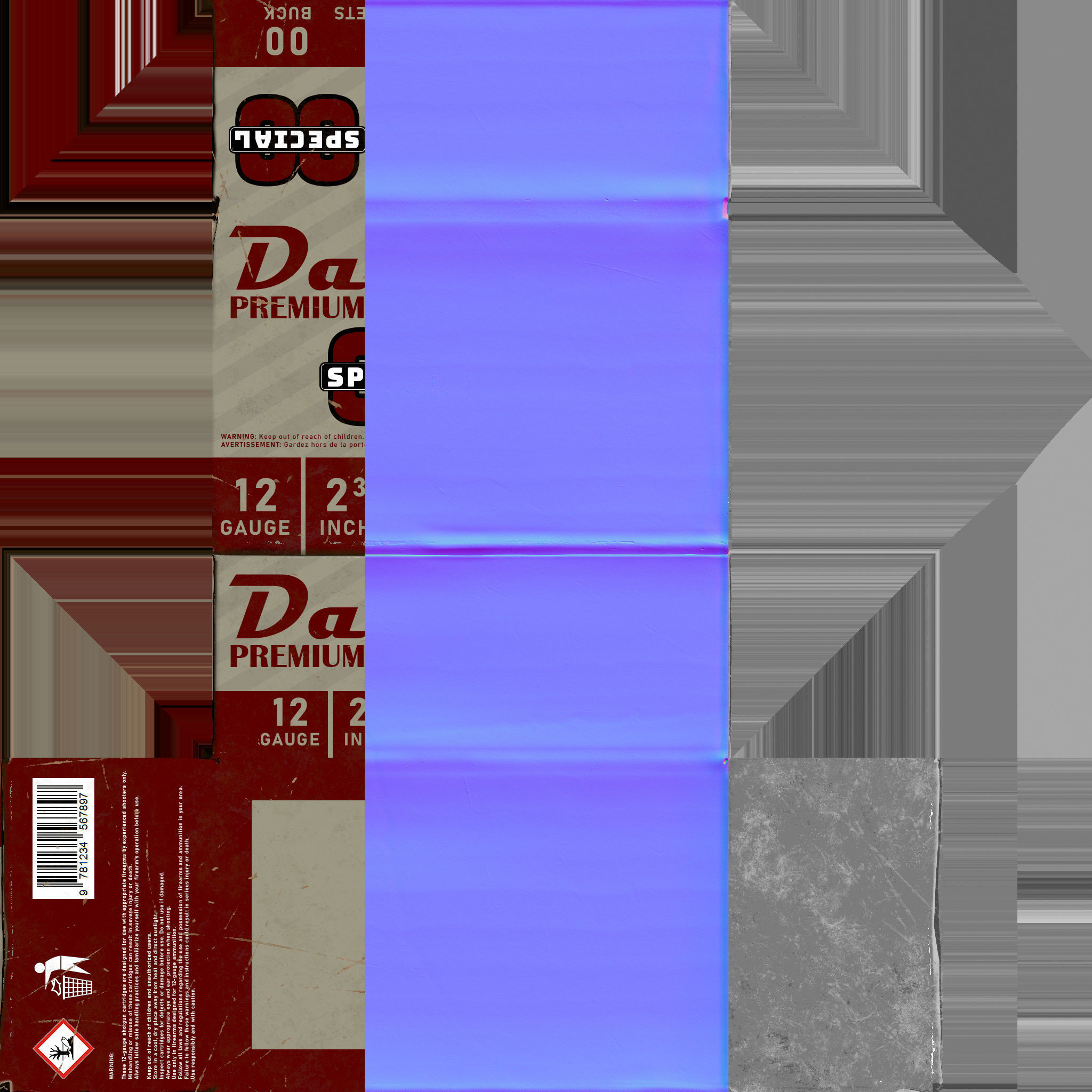 Shotgun Shells 12-70 with boxes Low-poly 3D model_8