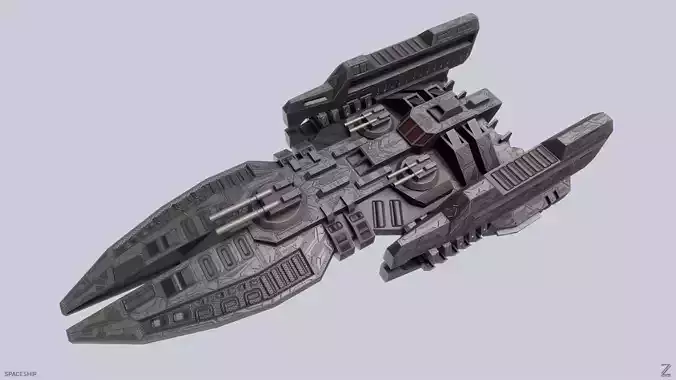 Spaceship Low-poly 3D model