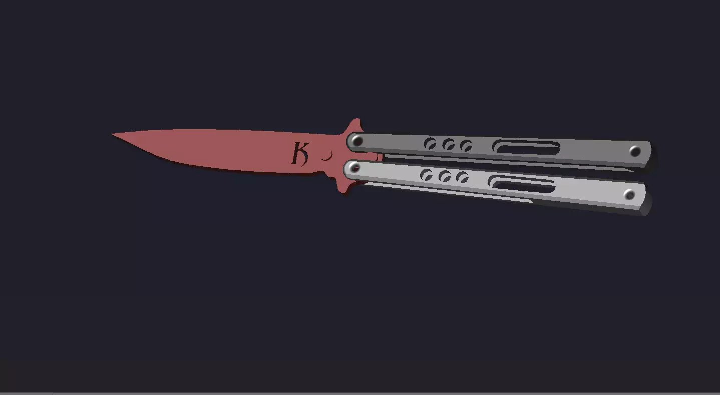Balisong or Butterfly trainer knife K Free 3D print model_0
