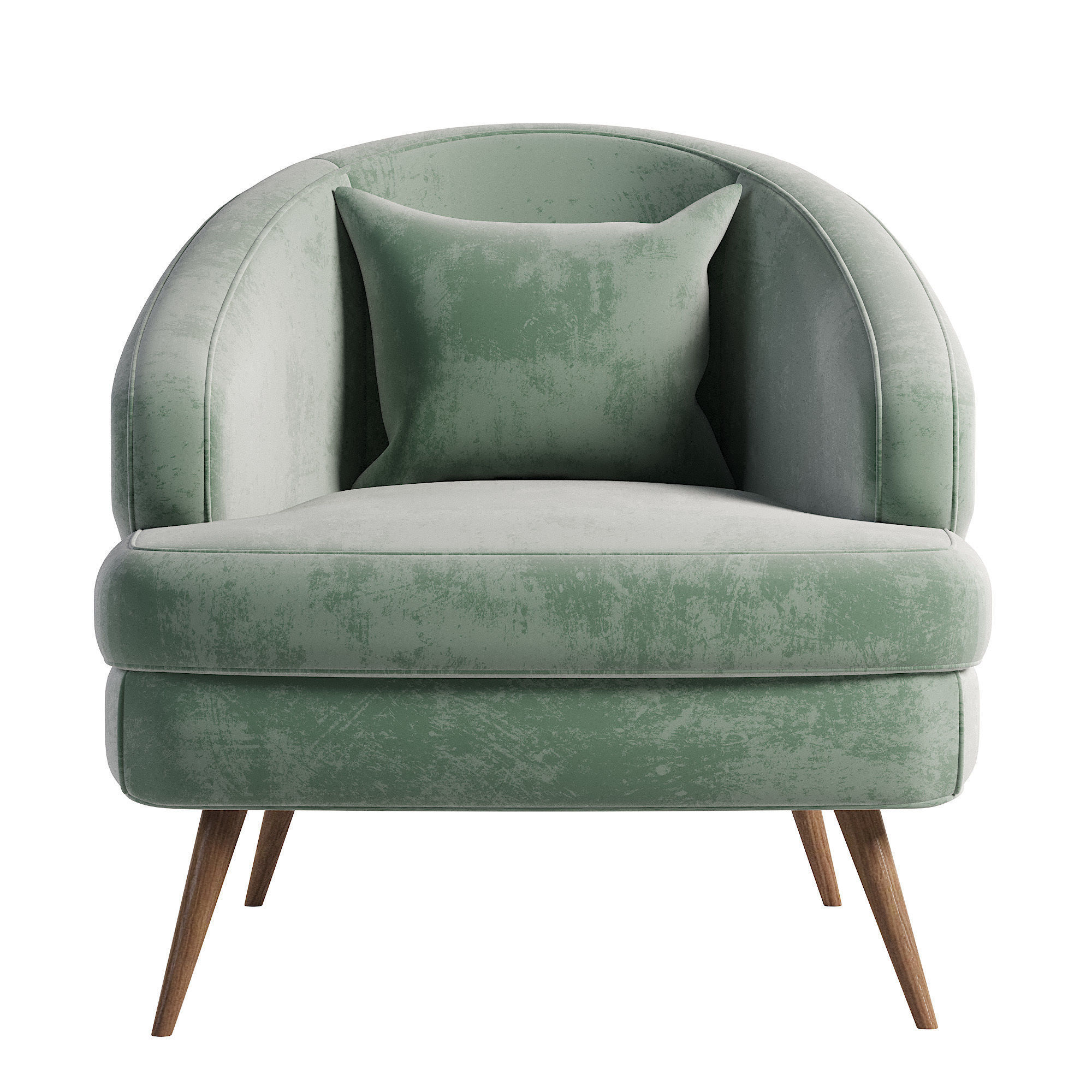 Armchair modern Low-poly 3D model_4