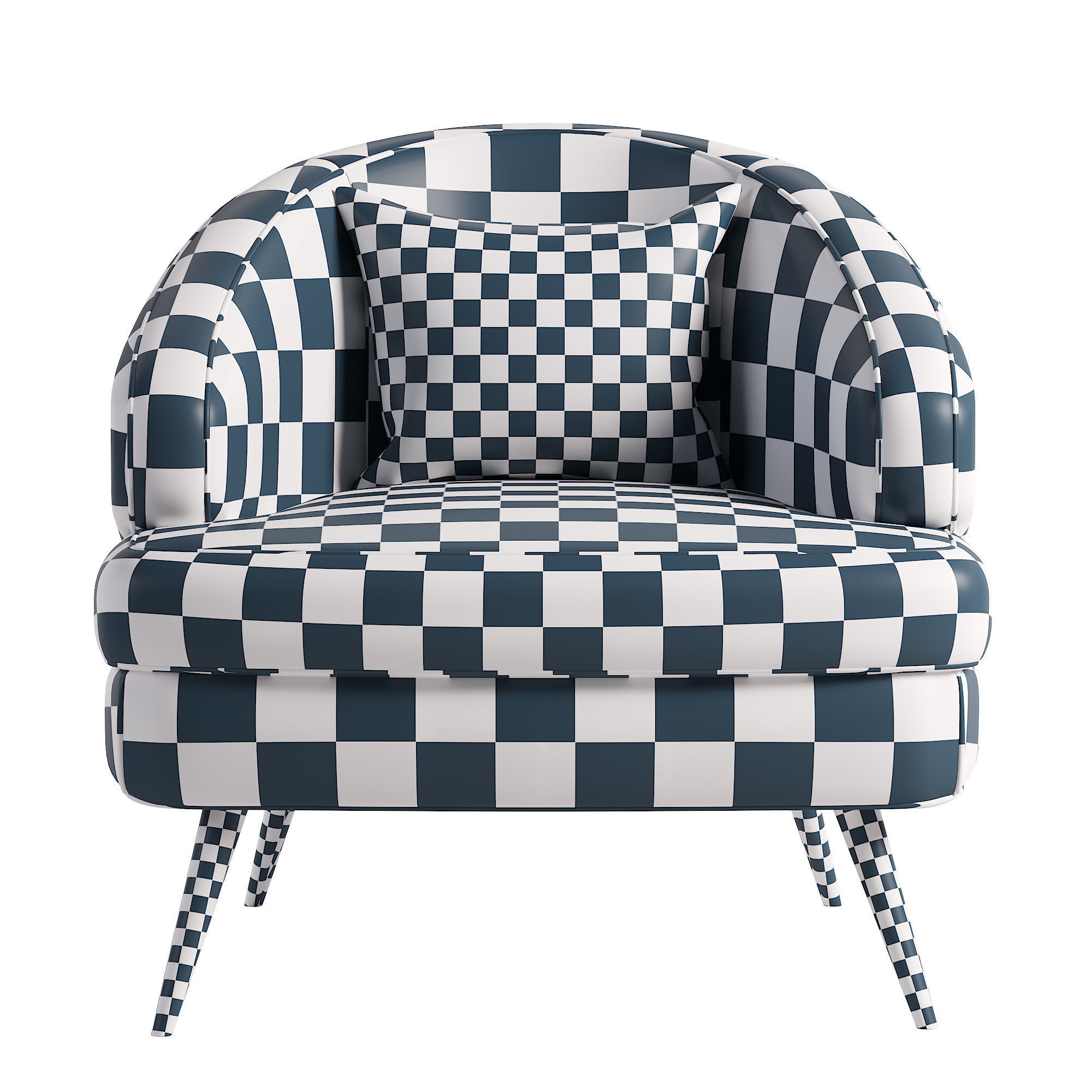 Armchair modern Low-poly 3D model_6