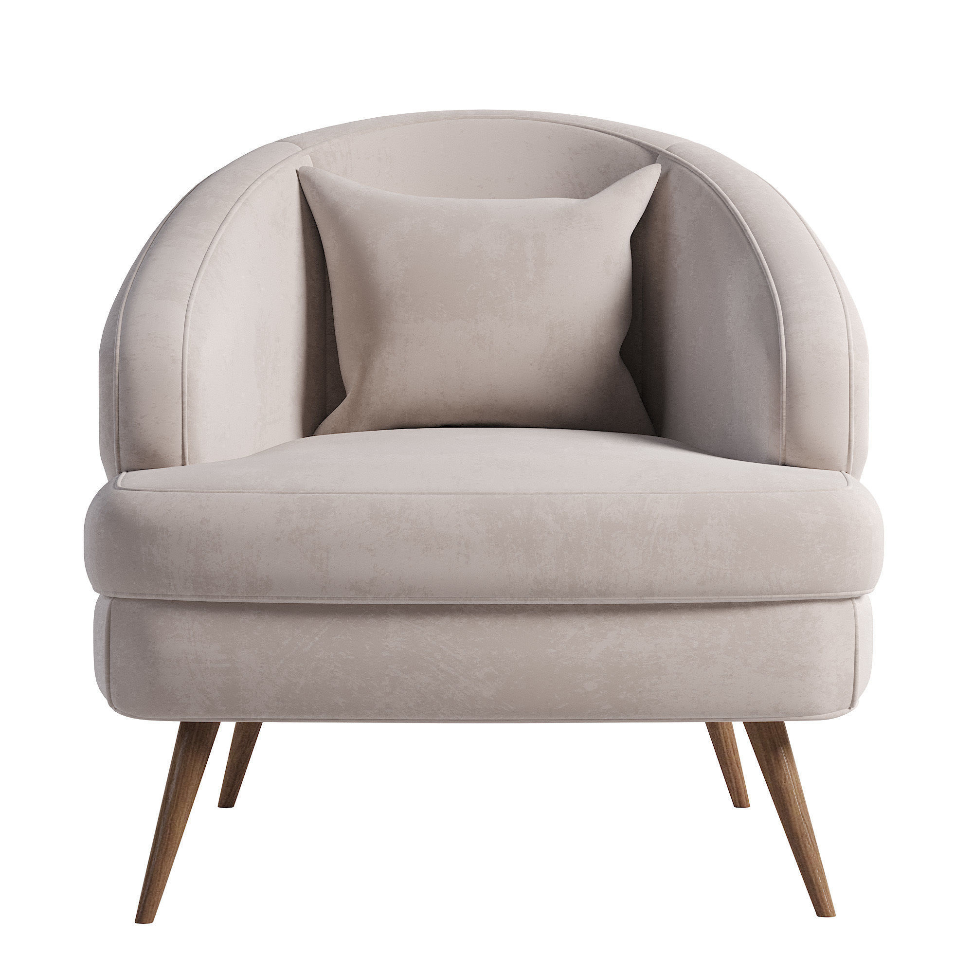 Armchair modern Low-poly 3D model_3