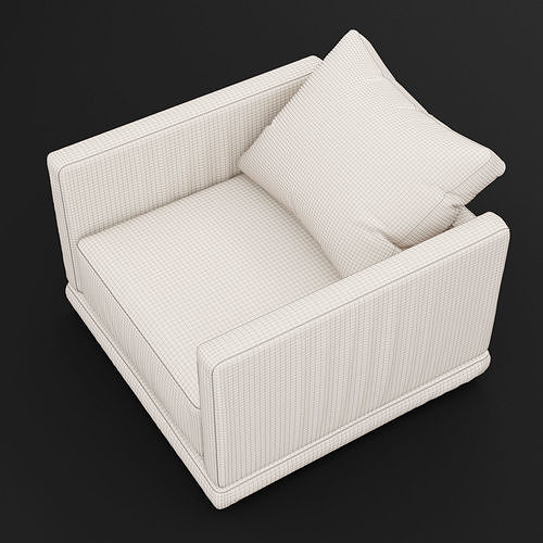 Modern fabric chair 3D model 4