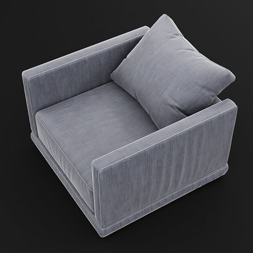 Modern fabric chair 3D model 3