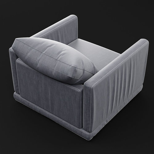 Modern fabric chair 3D model 5