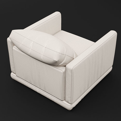 Modern fabric chair 3D model 6