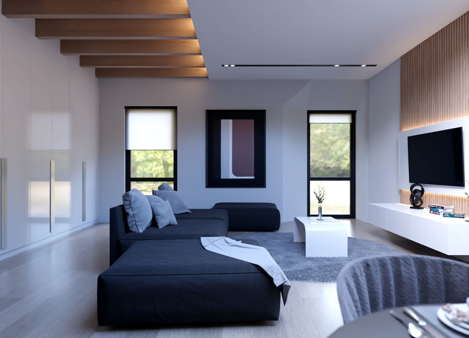 Modern Interior- Living Room and Kitchen 3D model_2