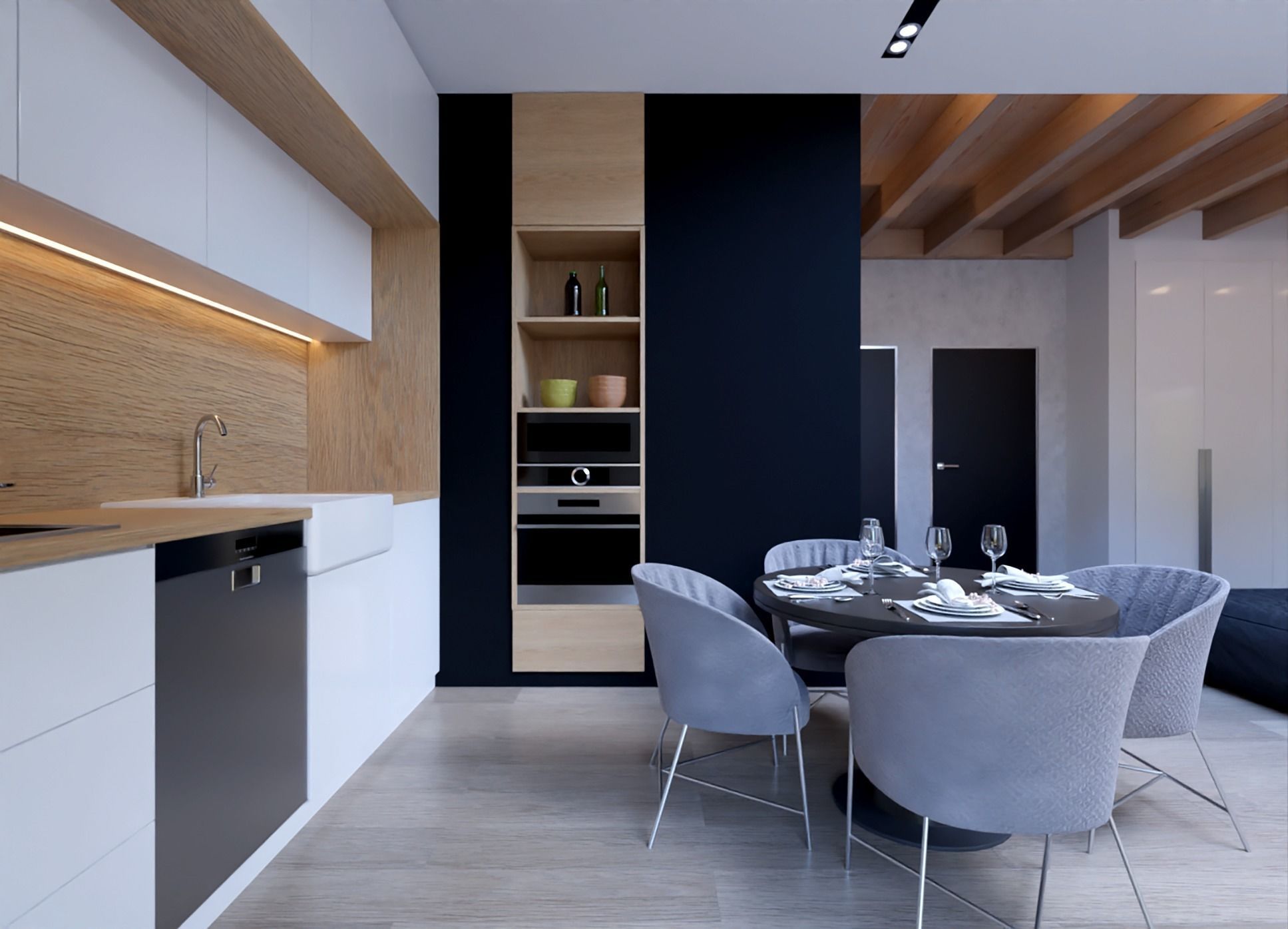 Modern Interior- Living Room and Kitchen 3D model_4