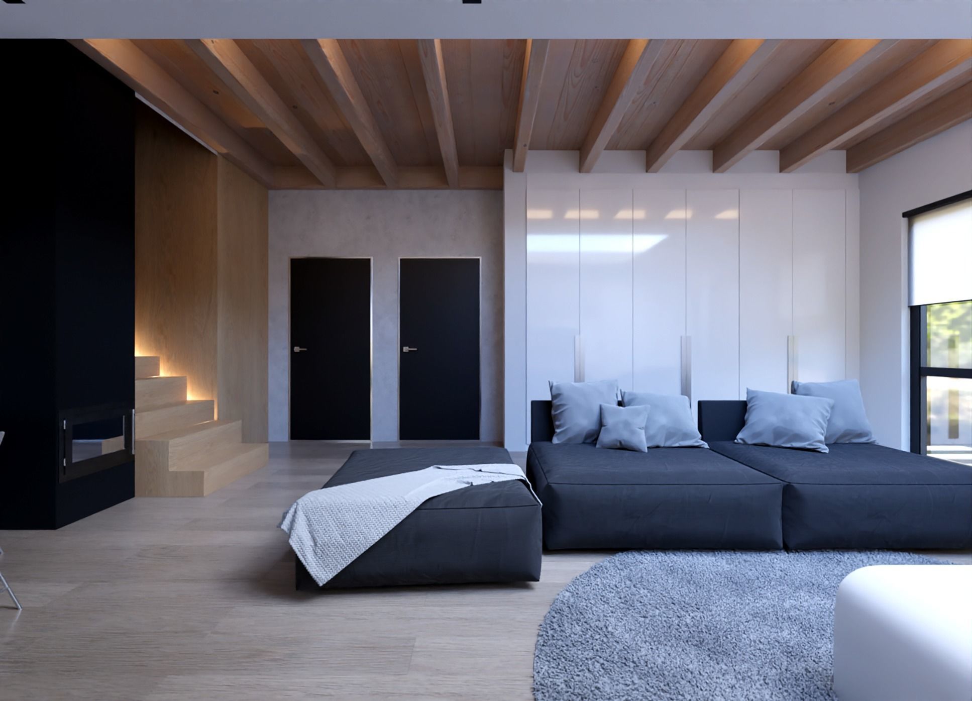 Modern Interior- Living Room and Kitchen 3D model_1