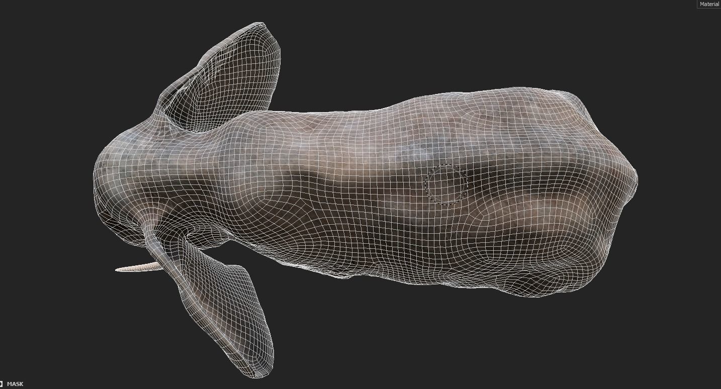 Elephant with long tusks Low-poly 3D model_20
