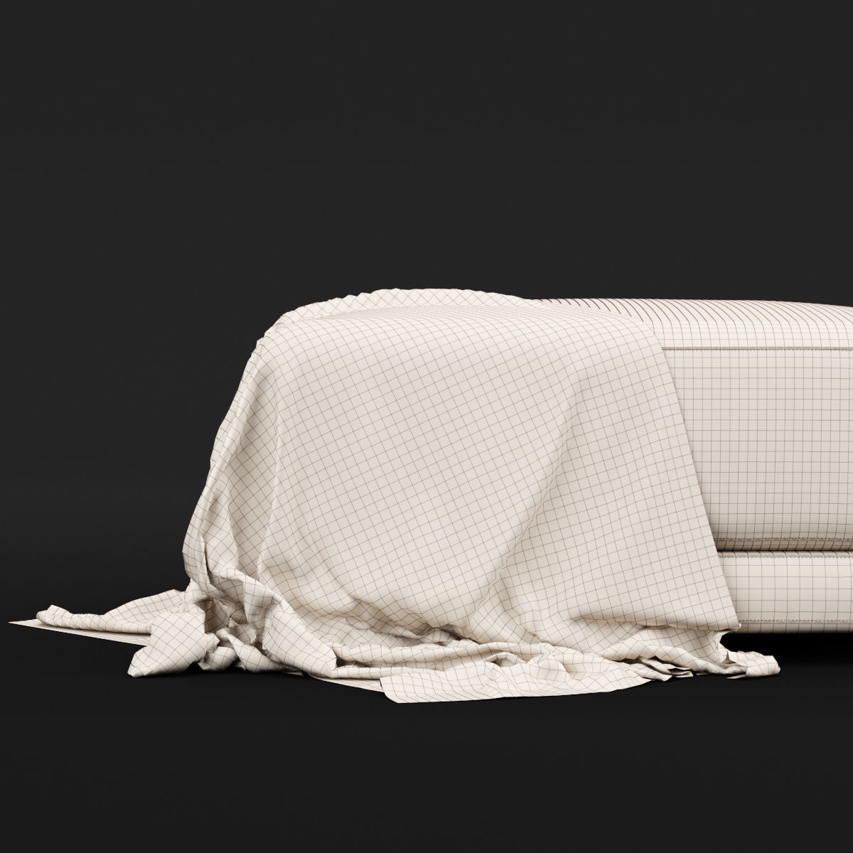 Daybed 1 couch with blanket 3D model_15