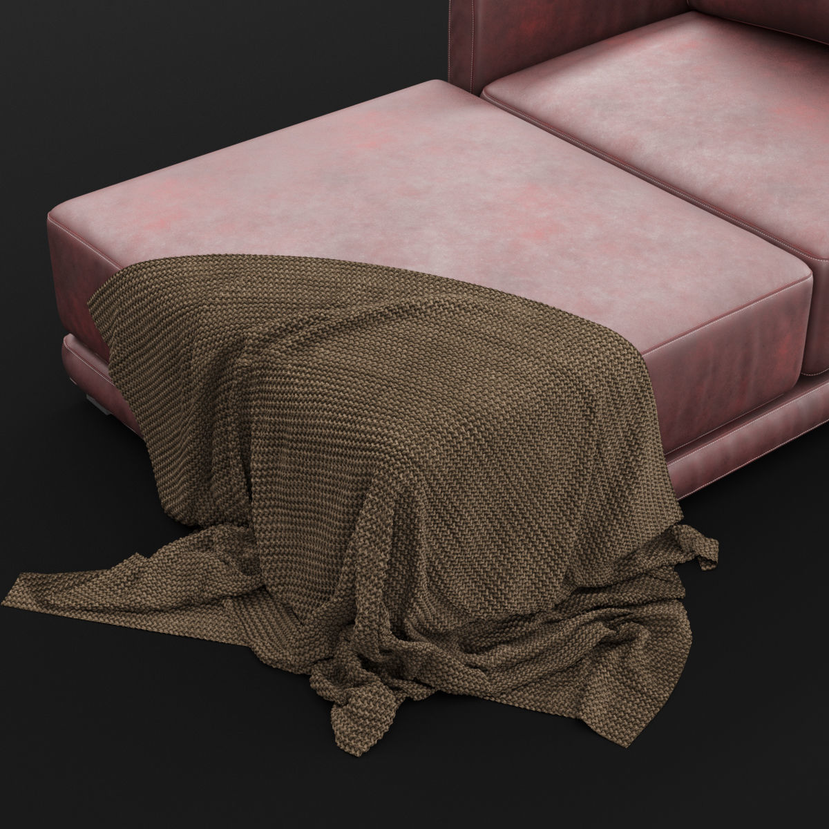 Daybed 1 couch with blanket 3D model_18