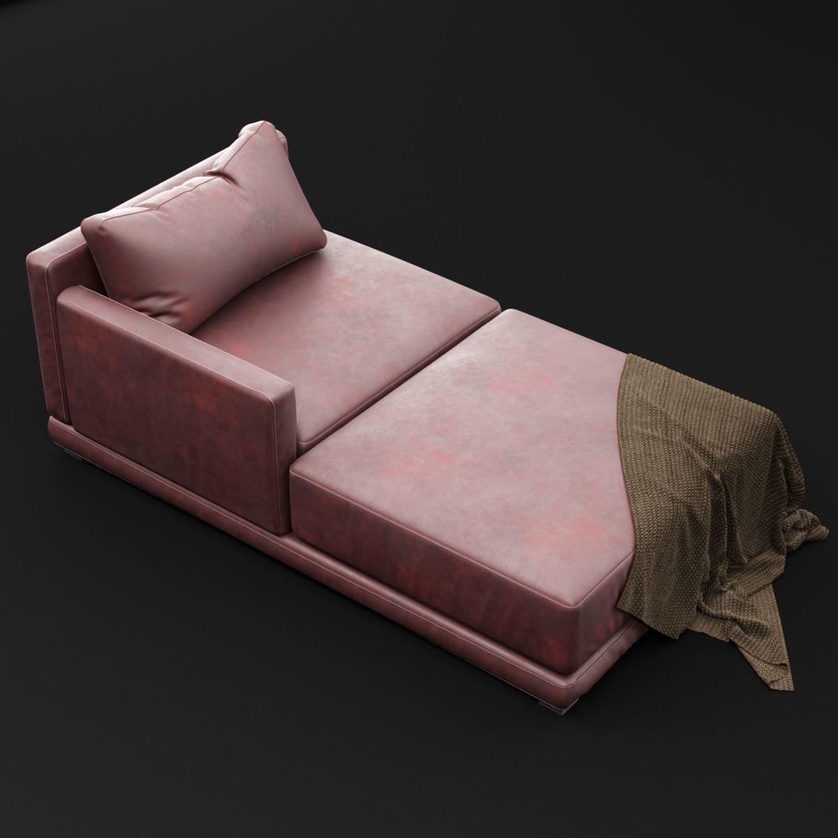 Daybed 1 couch with blanket 3D model_6