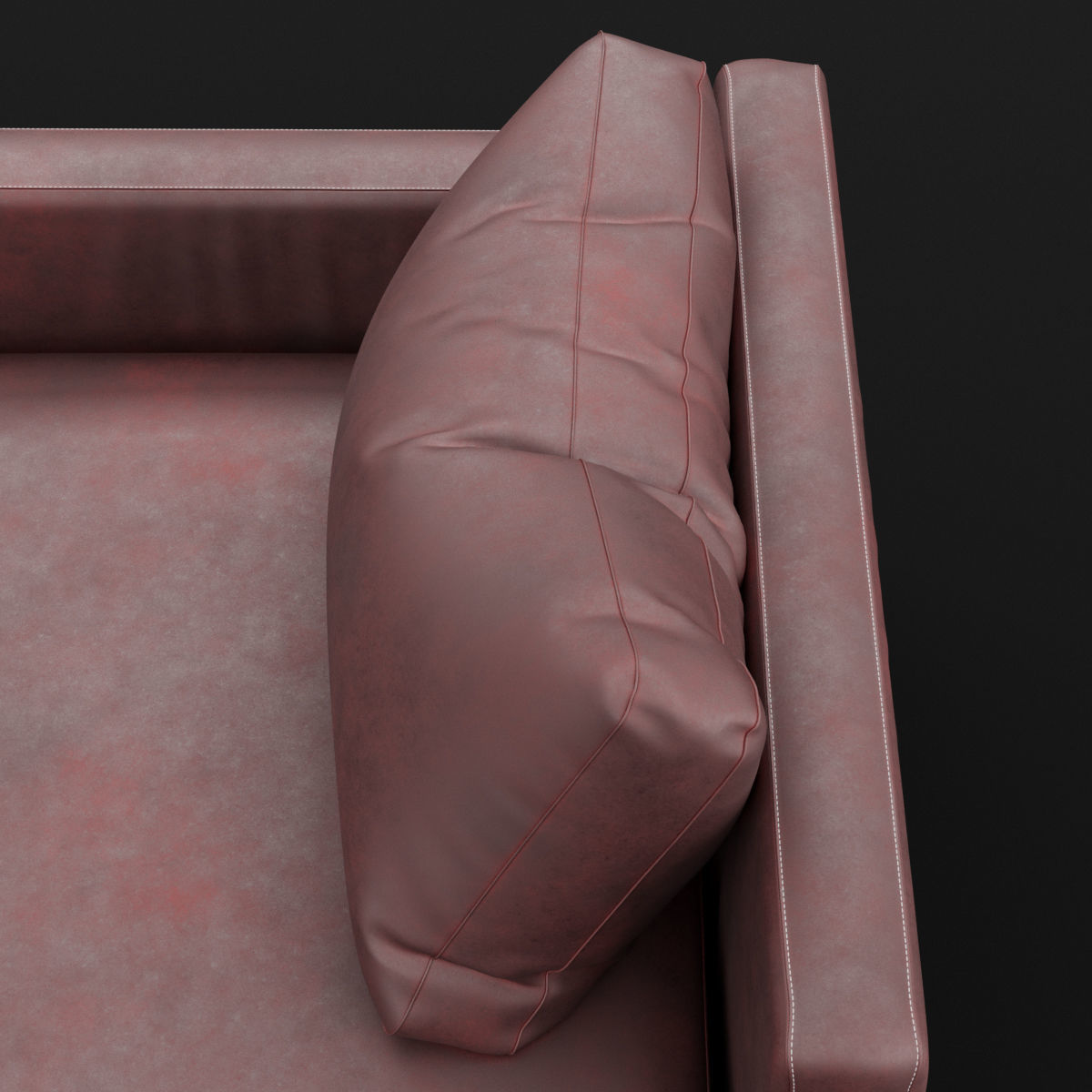 Daybed 1 couch with blanket 3D model_8